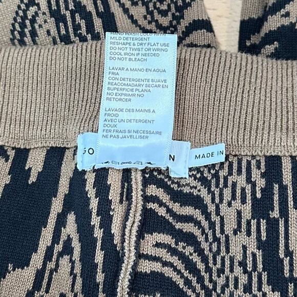 Good American Intarsia Flare Sweater Pants in Sepia Swirl NEW size 6 3X - Picture 7 of 8